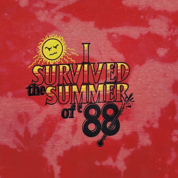 Vintage 1988 Funny Summer Tie-Dye Shirt Large 21x26 Crop USA - Picture 9 of 14